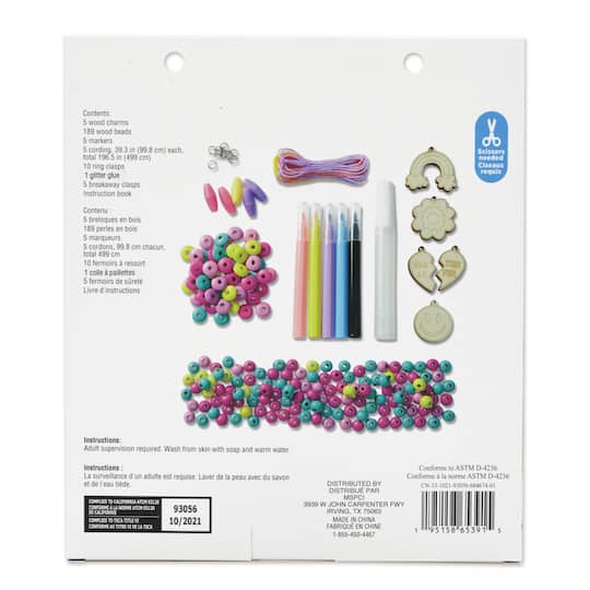 9 Pack: My First Wood Charm Jewelry Kit by Creatology™